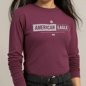🩵 AMERICAN EAGLE Unisex Long Sleeve Size Large AE Super Soft